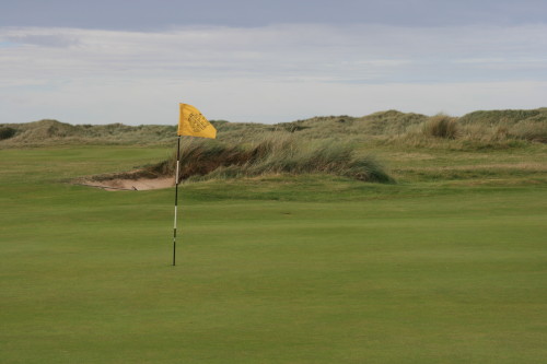 The seventh green at Aberdovey Golf Club in Wales.