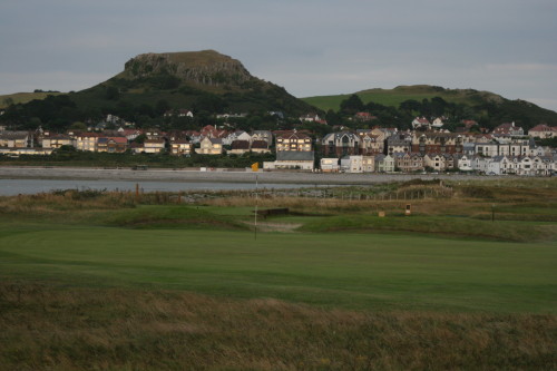 View of the River Conwy estuary and beyond at Conwy Golf Club, North Wales.