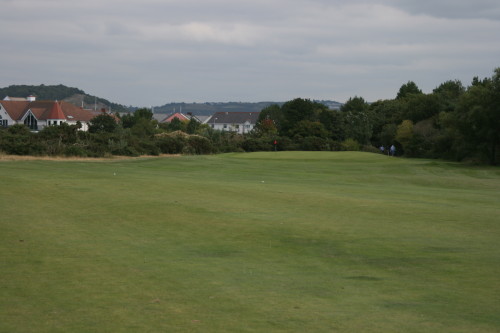 The narrow 16th hole at Conwy Golf Club, Wales.