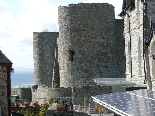 Harlech Castle, taken from our room at Castle Cottage, Harlech, Wales.